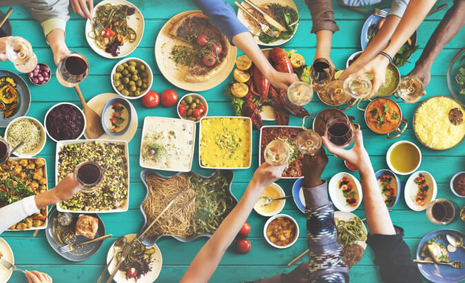 food on the table